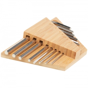Conjunto de ferramentas com chaves sextavadas em bamboo