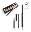 LEAH. Conjunto de roller e esferogr�fica em alum�nio (94% rAL) com clipe