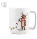 REINDEER. Caneca com impress�o natal�cia 330 mL