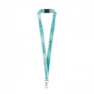 DOVER. SET Lanyard SUBLIMATION Long II (20 mm) em poli�ster reciclado (100% rPET) com mosquet�o de gatilho 20 mm e fecho de seguran�a