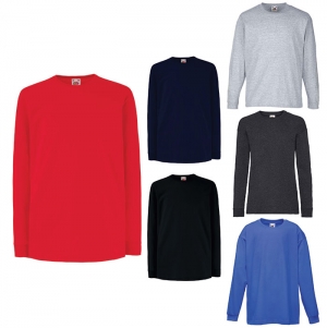 T-SHIRT VALUEWEIGHT DE CRIAN�A DE MANGA COMPRIDA (61-00