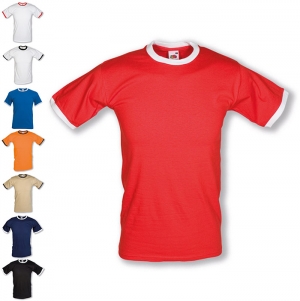T-SHIRT VALUEWEIGHT RINGER T 165G - 100% ALGOD�O