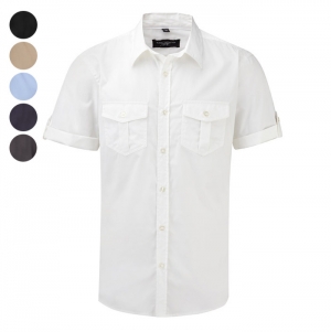 CAMISA HOMEM MANGA CURTA130G - 100% SARJA - ALGOD�O