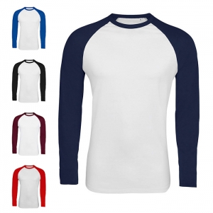 T-SHIRT BICOLOR COM MANGAS COMPRIDAS RAGL� PARA HOMEM FUNKY