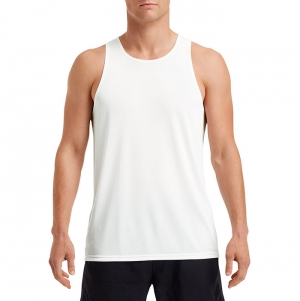 SINGLETE HOMEM T�CNICA PERFORMANCE SUPER FIT 145G BRANC