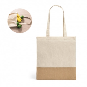 MERCAT. Saco 100% algod�o (160 g/m�) com detalhes em imita��o de juta