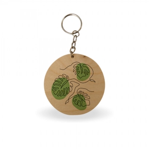 PORTA CHAVES EM MADEIRA COM CORRENTE PERSONALIZ�VEL