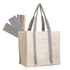 Saco em canvas com fole e fecho magn�tico