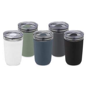 Copo t�rmico de vidro de 420 ml com parede exterior de pl�stico reciclado 'Bello'
