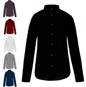 CAMISA DE SENHORA COM GOLA � PADRE MANGA COMPRIDA