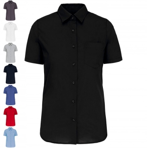 CAMISA DE SENHORA MANGA CURTA EM POPELINE TRATAMENTO F�