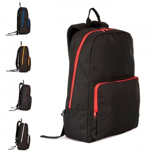 Mochila com fecho �clair em contraste