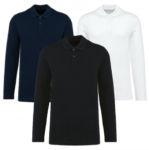 Polo Supima� de manga comprida de homem