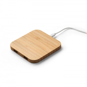 DALTON. Carregador wireless super r�pido 15W em bambu