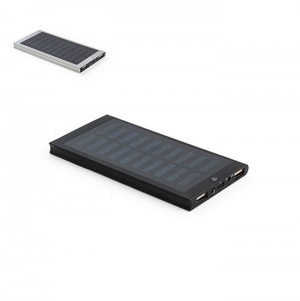 CLERK. Power bank 8'000 mAh com painel solar em alum�nio 100% reciclado