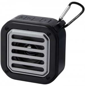 Coluna Bluetooth� solar de 3 W IPX5 de pl�stico reciclado RCS com mosquet�o 'Solo'