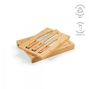 T�bua Brancusi Bambu com Facas de Cozinha