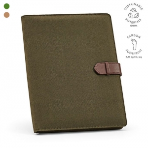 Pasta Eliot A4 em rAlgod�o. Bloco de 64 Folhas FSC e Fecho em rPU