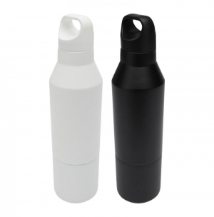 Garrafa com isolamento de a�o inoxid�vel reciclado com certifica��o RCS de 600 ml com copo de 300 ml 'Odessy'