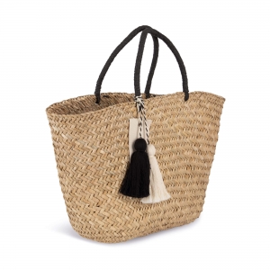 Cesta de compras de palha