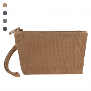 N�cessaire eco-respons�vel em bombazine canelado com aspecto lavado