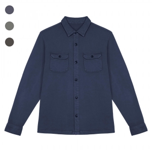 Sobrecamisa cardada eco-respons�vel com aspecto lavado de homem