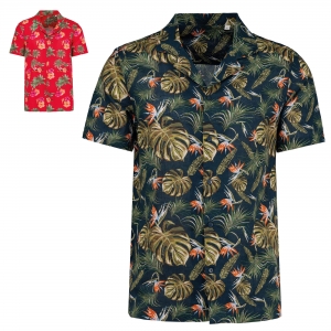Camisa eco-respons�vel com padr�o havaiano de homem