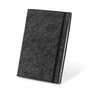BALDWIN. Bloco de notas A5 com capa em feltro reciclado (100% rPET) e p�ginas pautadas em papel 100% reciclado