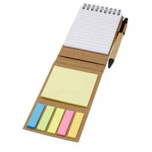 Bloco de notas adesivas com esferogr�fica 'Flipper' (tinta preta)