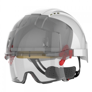 Capacete de seguran�a EVO� VISTAlens�, viseira curta, ventilado, com �culos de protec��o integrados antiembaciamento e antirriscos KN