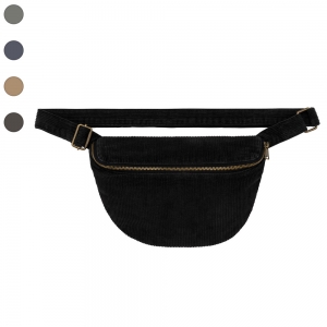 Bolsa de cintura eco-respons�vel em bombazine com aspecto lavado