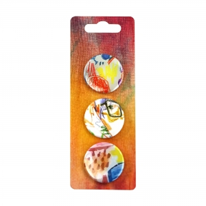 CARTELA C/ 3 BADGES 38MM PERSONALIZ�VEL