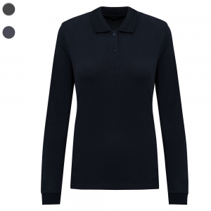 Polo em malha piqu� manga comprida Bio180 de senhora