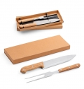 SALSA. Conjunto de 2 pe�as para barbecue em bambu e a�o inoxid�vel