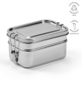 Lancheira Picasso rInox 1240ml. 2 Compartimentos e Fechos Laterais