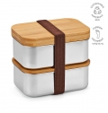 Lancheira Vermeer rInox 1480ml com Tampa e Talheres Bambu