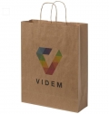 Saco de papel Kraft com al�as torcidas � 32 x 12 x 40 cm