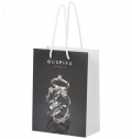 Saco de papel integra feito � m�o com al�as de corda pl�stica � 18 x 9 x 23 cm