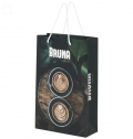 Saco de papel integra feito � m�o com al�as de corda pl�stica � 24 x 9 x 36 cm