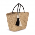 Cesta de compras de palha
