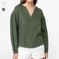 Blusa eco-respons�vel em linho de senhora