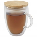 Copo de vidro com tampa de bambu de 350 ml 'Leona'