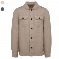 Sobrecamisa com aspecto lavado em linho de homem