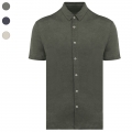 Camisa de manga curta em linho de homem