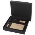 Conjunto de presente com esferogr�fica de alum�nio reciclado RCS, porta-chaves e porta-cart�es RFID 'Minka'