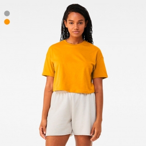 T-shirt �crop� de senhora
