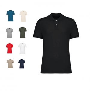 Polo eco-respons�vel em malha piqu� de homem